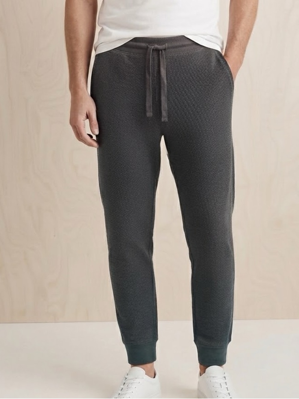 Stanford Men's Gray Knit Jogger Pants - Comfortable Everyday Wear Size L